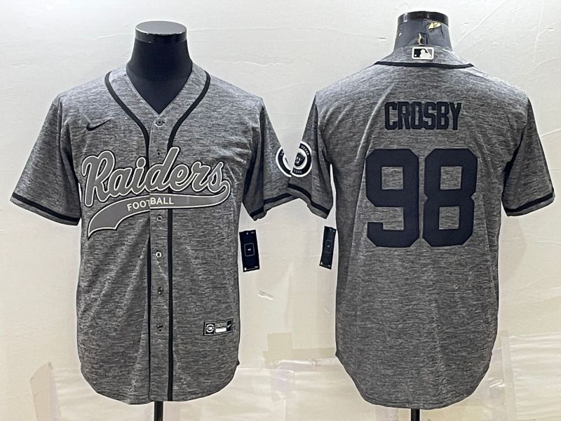 Men Oakland Raiders #98 Crosby Grey hemp ash 2022 Nike Co branded NFL Jersey->oakland raiders->NFL Jersey